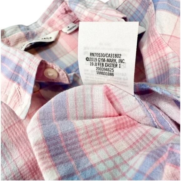 Janie and Jack Bubblegum Madras Plaid Button Down Shirt Size 4 - Picture 10 of 11